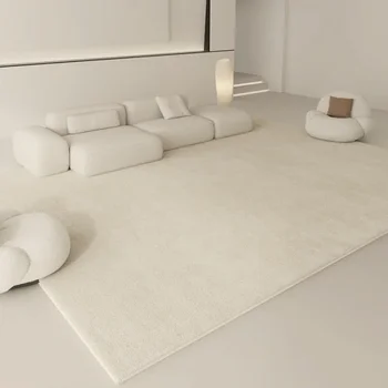 Wabi-sabi Style Carpets for Living Room White Bedroom Decor Plush Carpet Modern Thickened Minimalist Rug Fluffy Soft Bedside Mat
