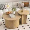 Set of 2 Coffee Tables, Round Coffees Tables Living Room, Wood Table Set, Sofa Side Living Room Bedroom Coffee Table 3