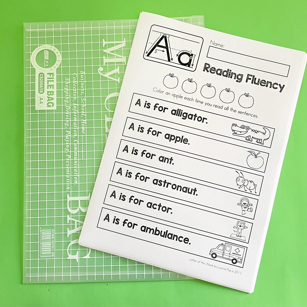 26 Pages English Letters Phonics A-Z Reading Fluending Montessori Alphabet Children's English Early Education worksheet 2
