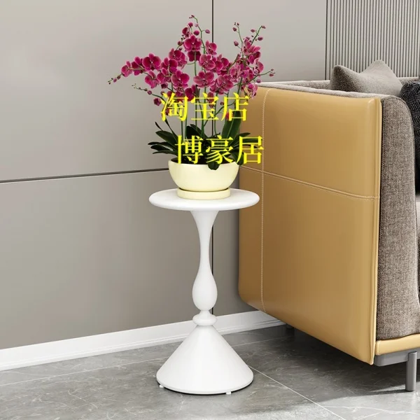 Iron Single-Tier Plant Stand for Living Room Side Table Small Round End Table Stylish Flower Pot Holder Stable Flower Stand