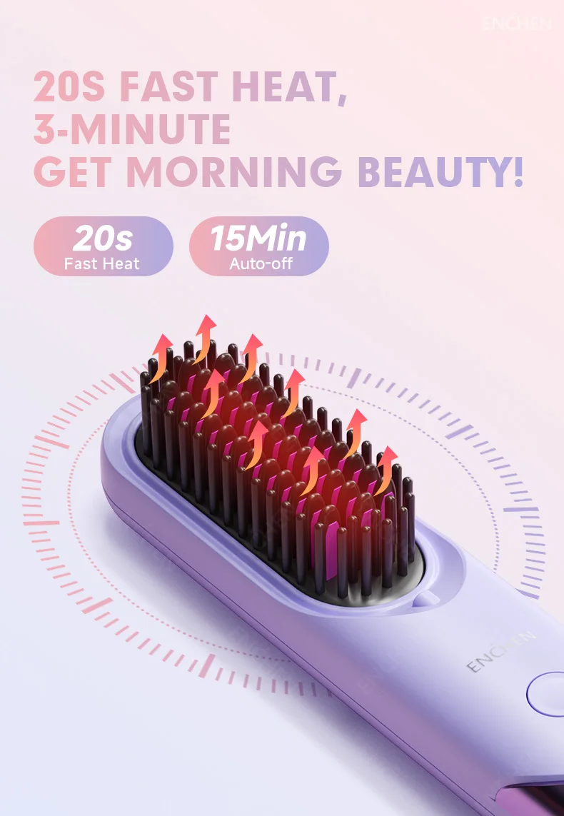 ENCHEN Mini Straightener Brush Image 7
