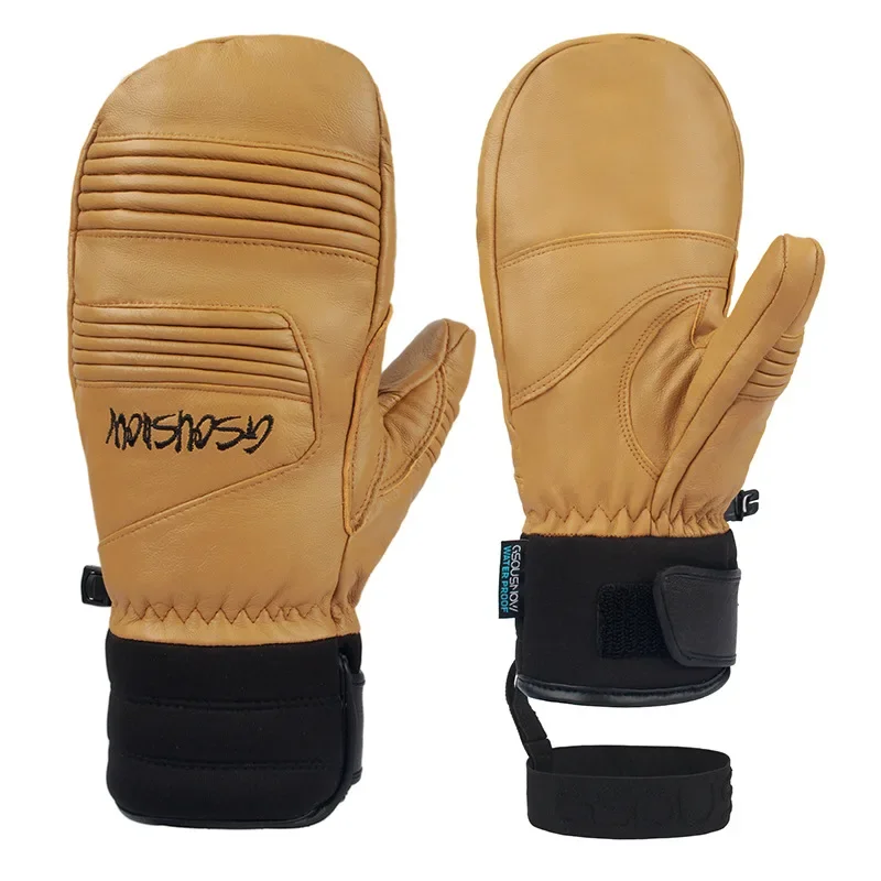 Winter 2025 Adult Skiing Gloves Waterproof Windproof Snow Mittens with Cotton Woman Cycling Warm Glove Man Sport Protective Gear 2