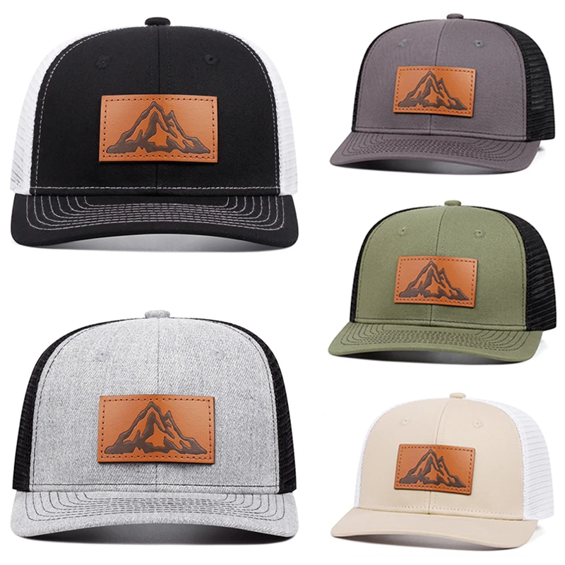2025, modischer und einfacher neuer Mesh-Hut, Richardson Label Mountain, bedruckt, flache Kante, Baseballmütze, Outdoor-Freizeit-Sonnenschutzhut
