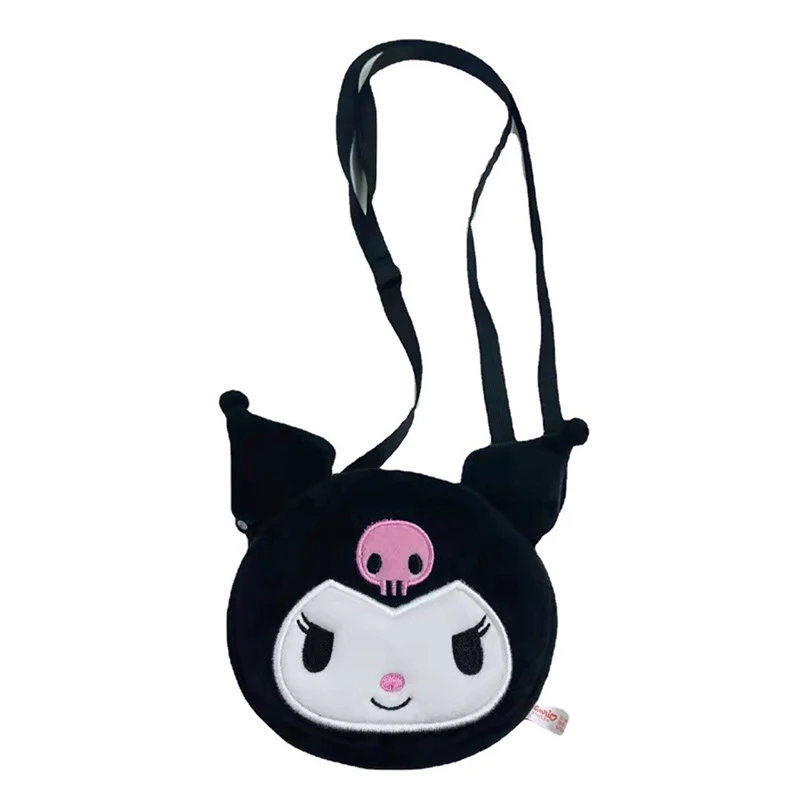 

Anime Kawaii Miniso Sanrio Kuromi Cartoon Cute Children's Plush Trendy Crossbody Bag Zero Wallet Toy Gifts for Girls Hand Bag