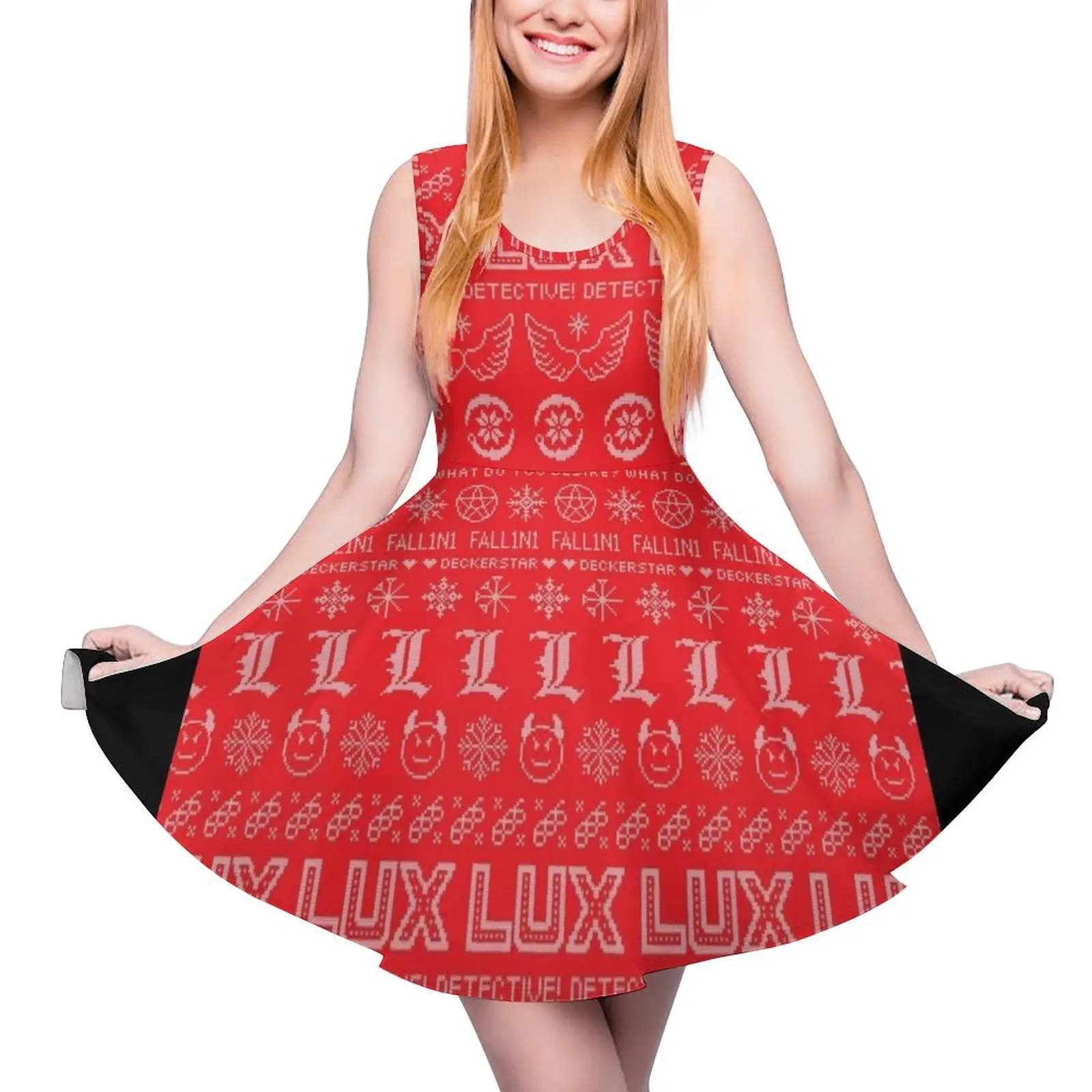 

Lucifer Christmas Sweater Round Neck Dress bandage dress women formal occasion dresses women's clothing trend 2024