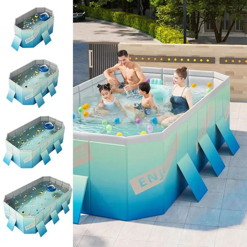 

2.1/2.6/3m Thickened Wear-Resistant Swimming Pool Summer Outdoor Folding Paddling Pool Summer Family Water Playing Game Pools