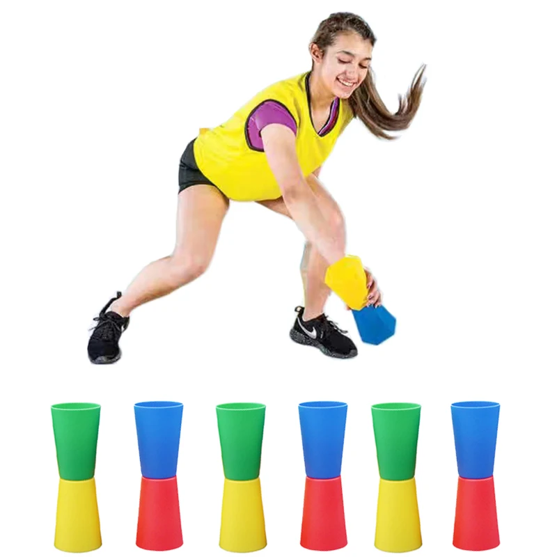 Juguetes de deportes al aire libre para niños, juegos divertidos, Flip Cup Shuttle, correr, agilidad, cono, coordinación corporal, movimiento dinámico, Equipaciones