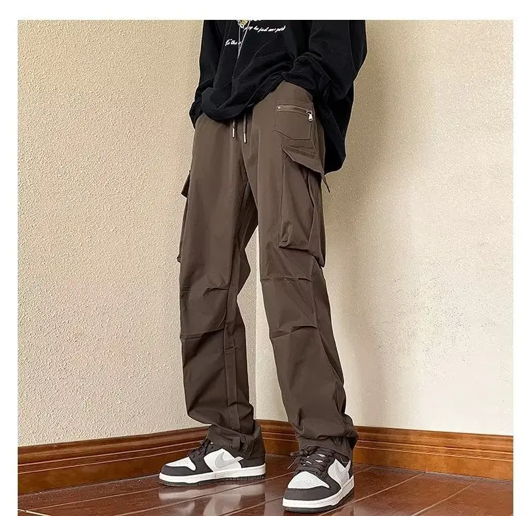 

Streetwear Multi-pocket Cargo Pants Overalls Men's Harajuku Style Loose Casual Cargo Pants Couple Fashion High Waist Pants