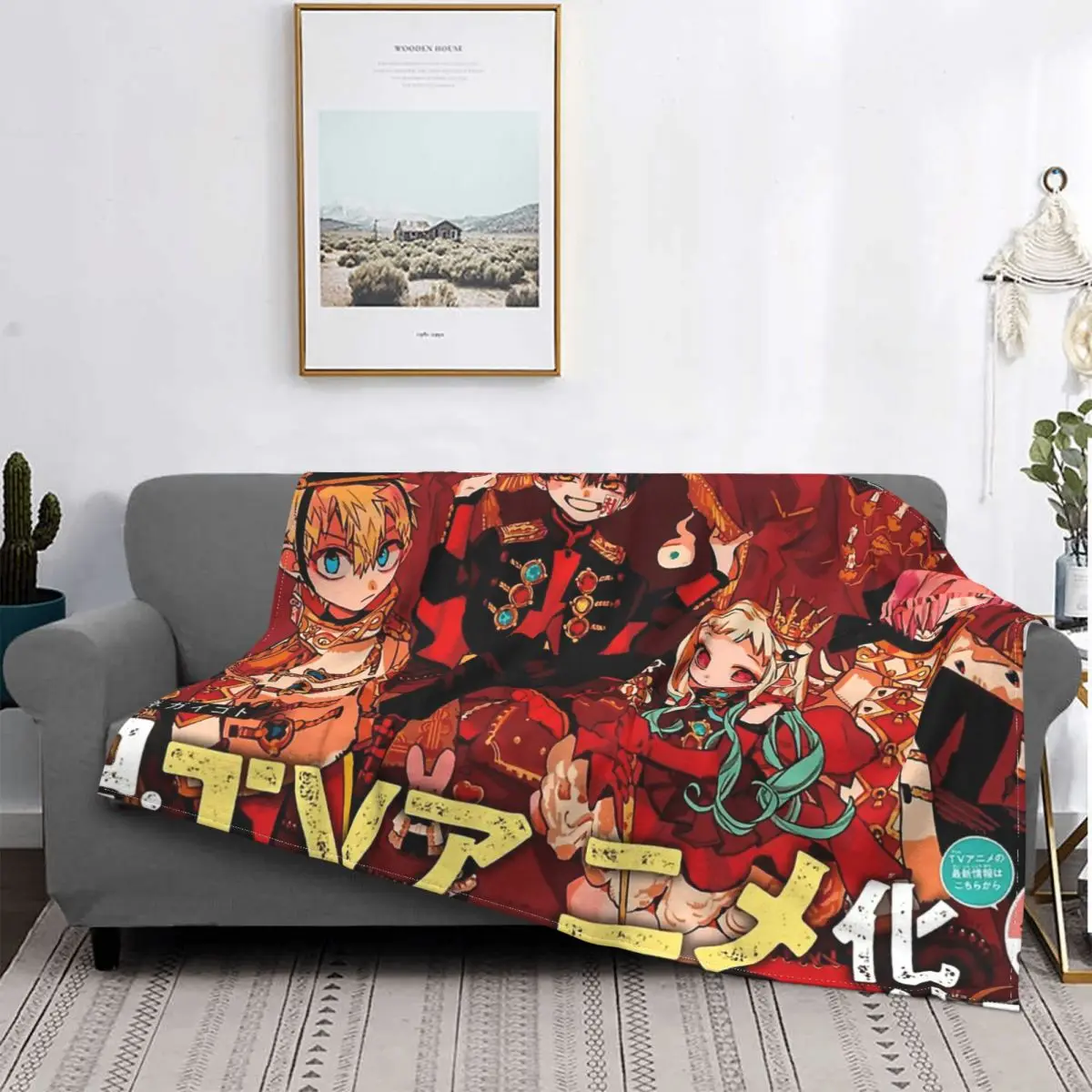 

Toilet Bound Hanako Kun Manga Blanket Flannel Decoration Friends Happy Portable Home Bedspread