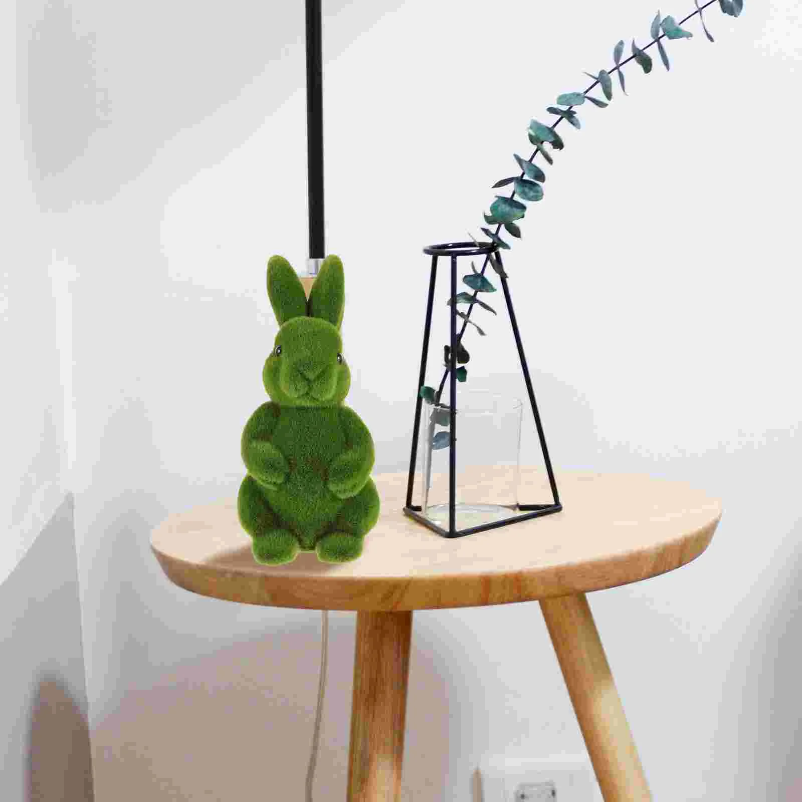 

Easter Moss Bunny Figurines Artificial Green Grass Flocking Rabbit Statue Festival Garden Yard Landscape Decoration