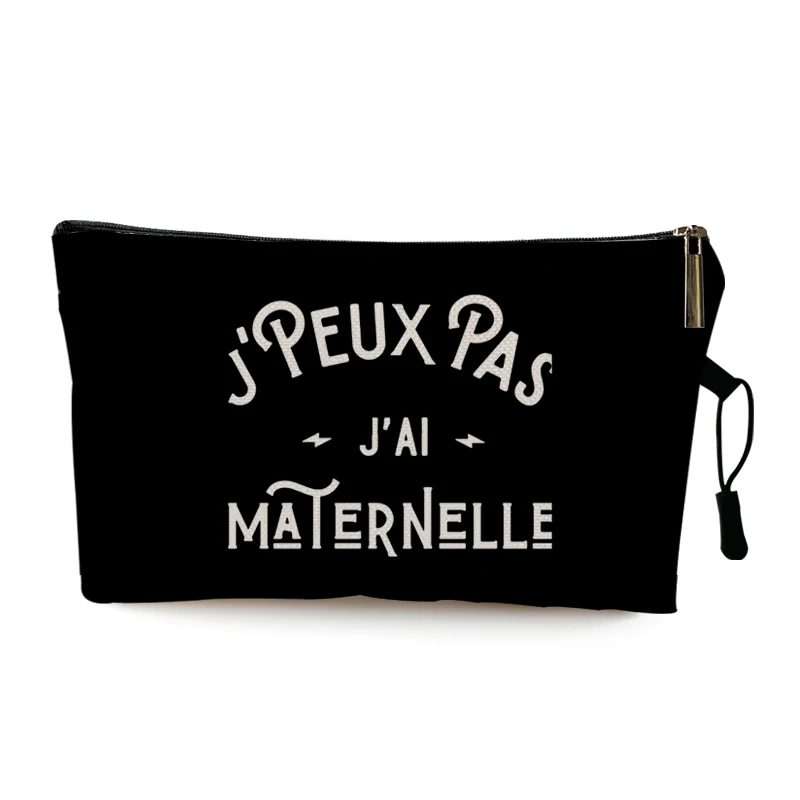 Étui à crayons imprimé en français, sacs de rangement pour l'école