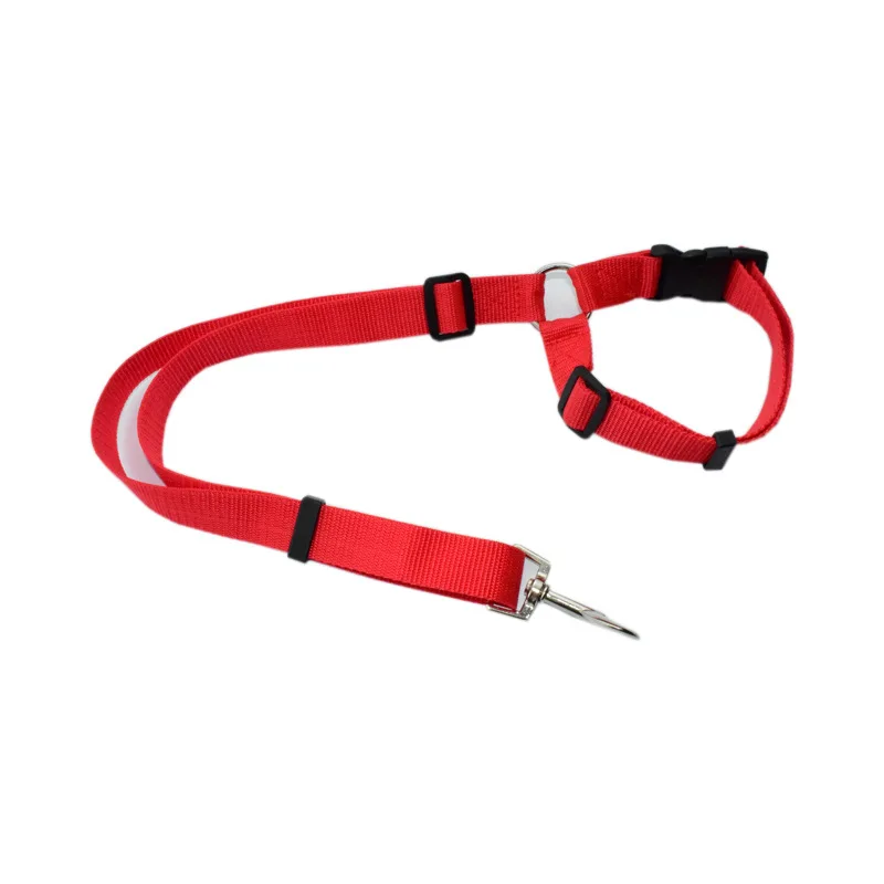 Dog Seat Belt Dog Leash Dog Harness Pet Collar Pet Harness Leash Pet Seat Belt Solid Color Two-in-one Pet Car Seat Belt Nylon Lead Leash Backseat Safety Belt Adjustable Dogs Harness Collar Pet Accessories
