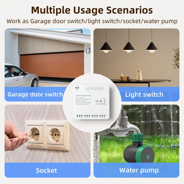 AVATTO Smart WiFi Wireless APP Remote Control 4 Channel 250V Dry Contact Relay Switch Module,Works With Alexa Google Home 5