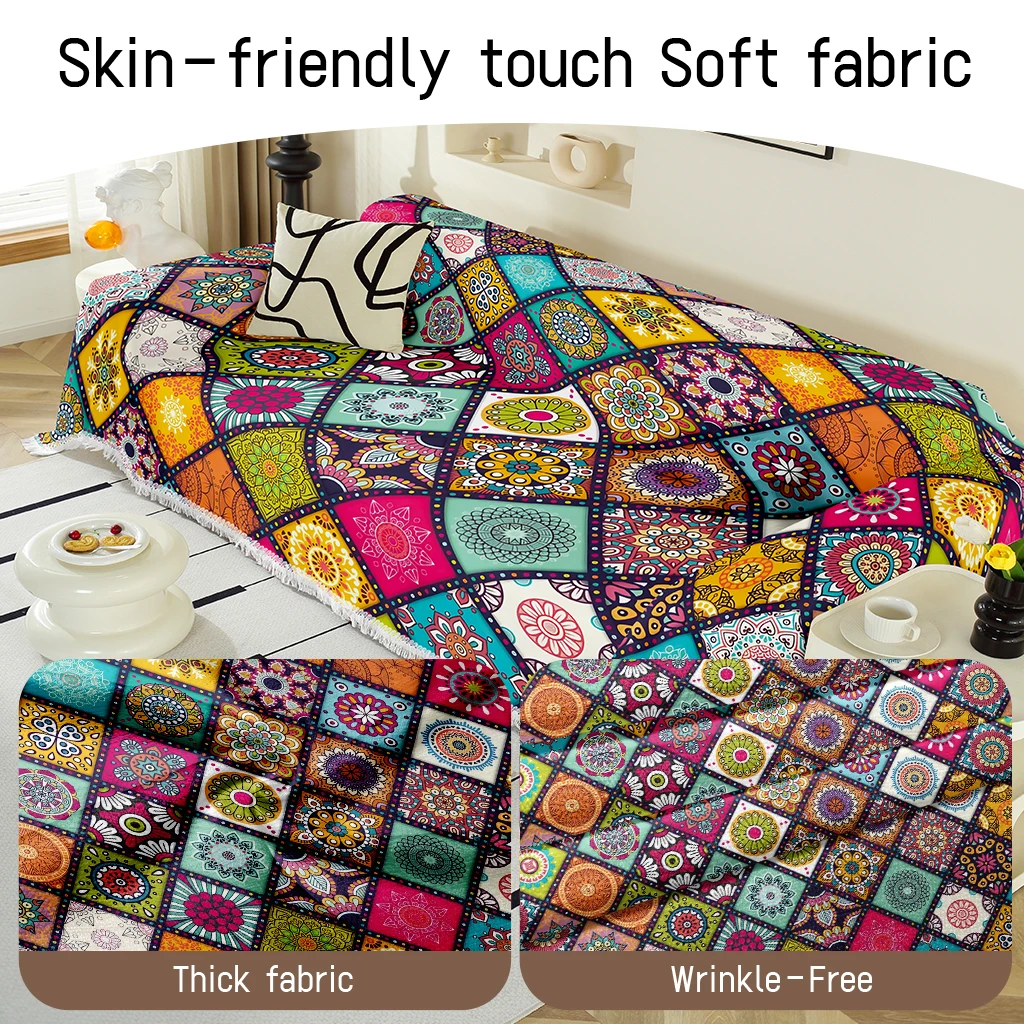 1/2/3/4seater Bohemian ethnic style decorative sofa cover four seasons home decoration sofa cover cloth washable sofa towel