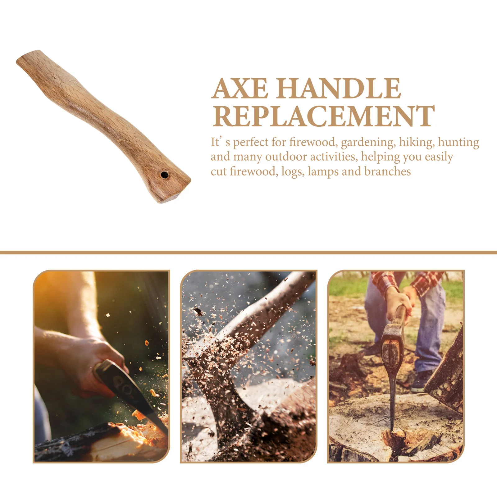 Camp Axe Handle Wooden Axe Handle Replacement Hatchet Handle Wood Grip Axe Handle Camp Axe Accessory Hammer Handle Grip 2