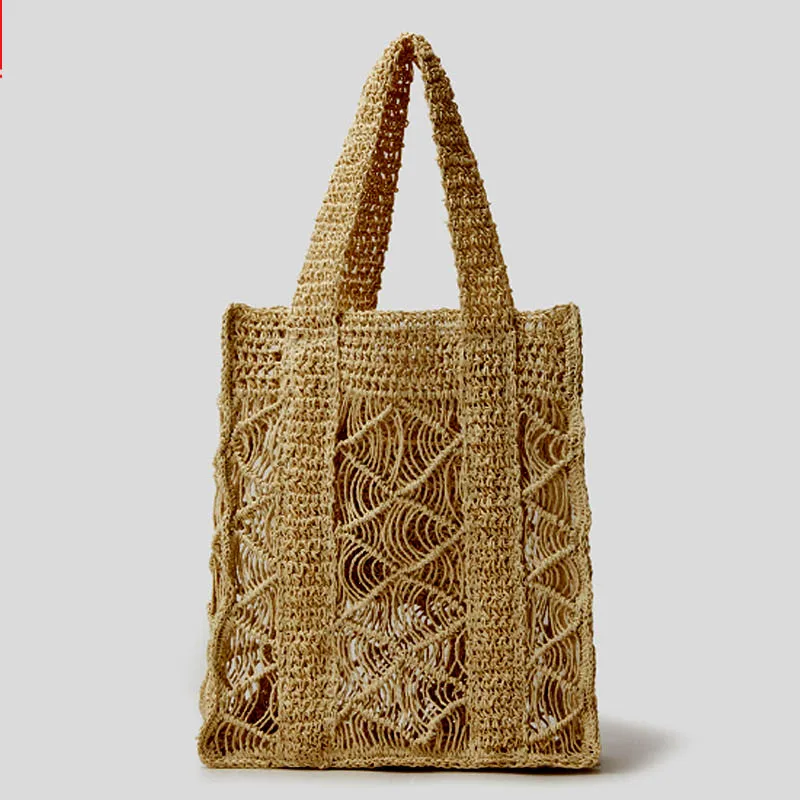

XZAN Large Capacity Casual Women Bag Hand Woven Handbag Summer Beach Bag Versatile Underarm Bag