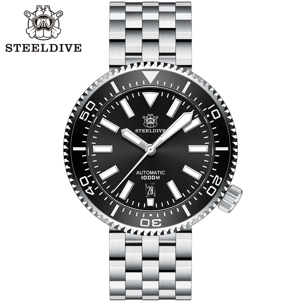 SD1976 STEELDIVE Brand NH35A Japan Automatic Movement 46MM Stainless Steel Sapphire 1000m Dive Watch Men OEM for samsung galaxy watch4 active 40mm 44mm watch4 classic 42mm 46mm stainless steel watch strap 7 beads replacement band silver