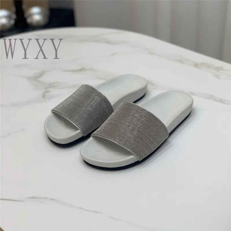 

Summer New Open Toe Real Leather Flats Slippers Women Round Toe Casual Buckle Strap Flats Concise Thick Bottom Beach Shoes 2023
