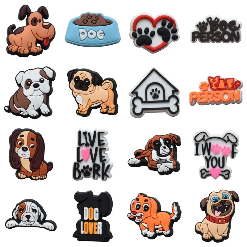 

1pcs Pins for Crocs Charms Shoes Accessories Dog Decoration Jeans Women Sandals Buckle Kids Favors Men Badges Boy Girl Gift
