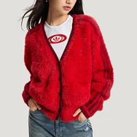 Veste cardigan en tricot peluche à la mode pour femme Adidas Clover authentique KT3171 1