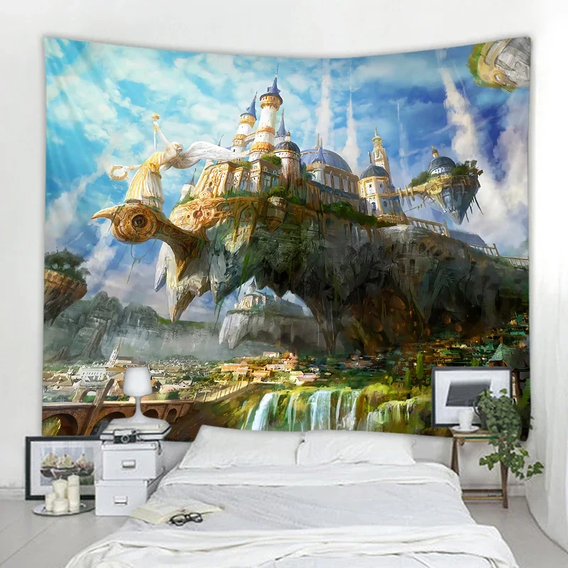 3D Fantasy Castle Background Decoration Tapestry