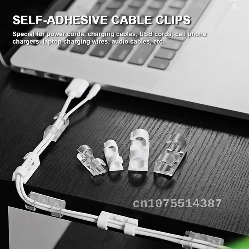 

20Pcs Wire Organizer Fixed Clip Card Network Cable Data Cable Buckle USB Cord Clips Holder Organizer Wire Fixing Clamp Clips