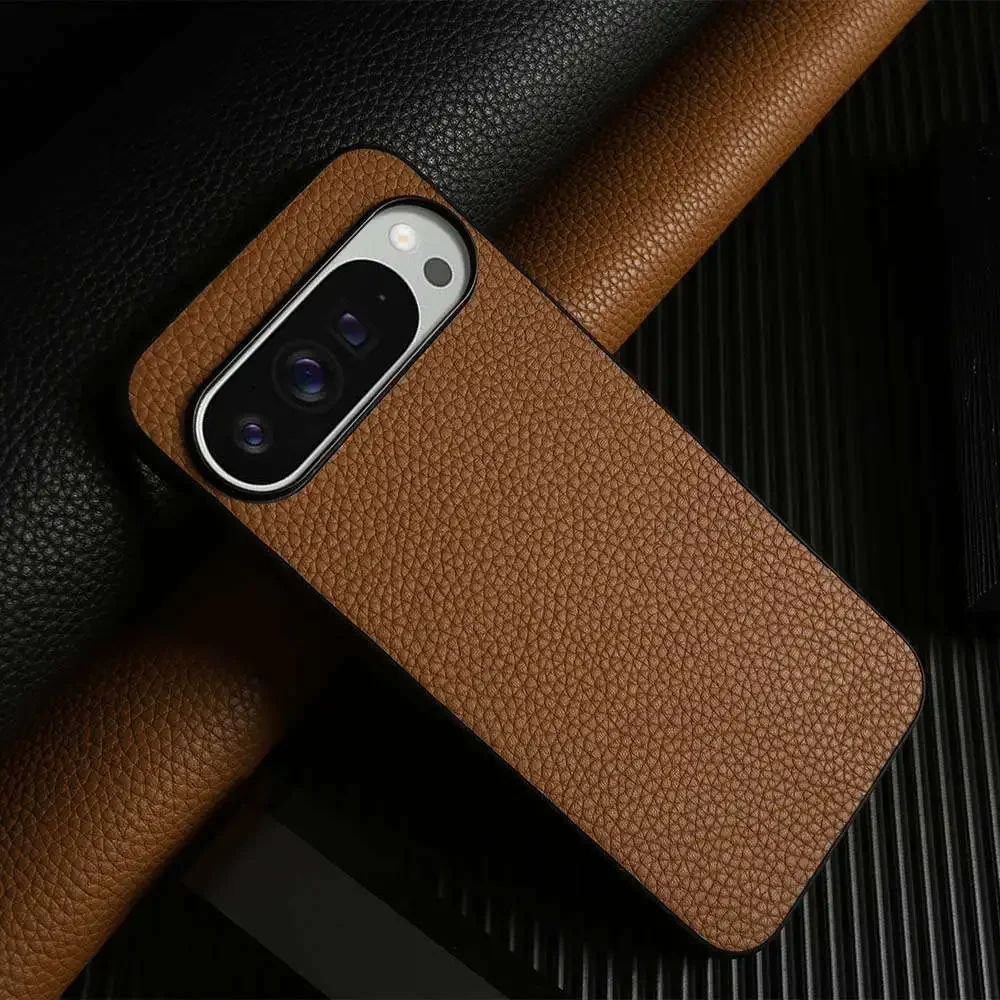 Premium Cowhide Leather Phone Case - Luxury Shockproof Full Protection Back Cover