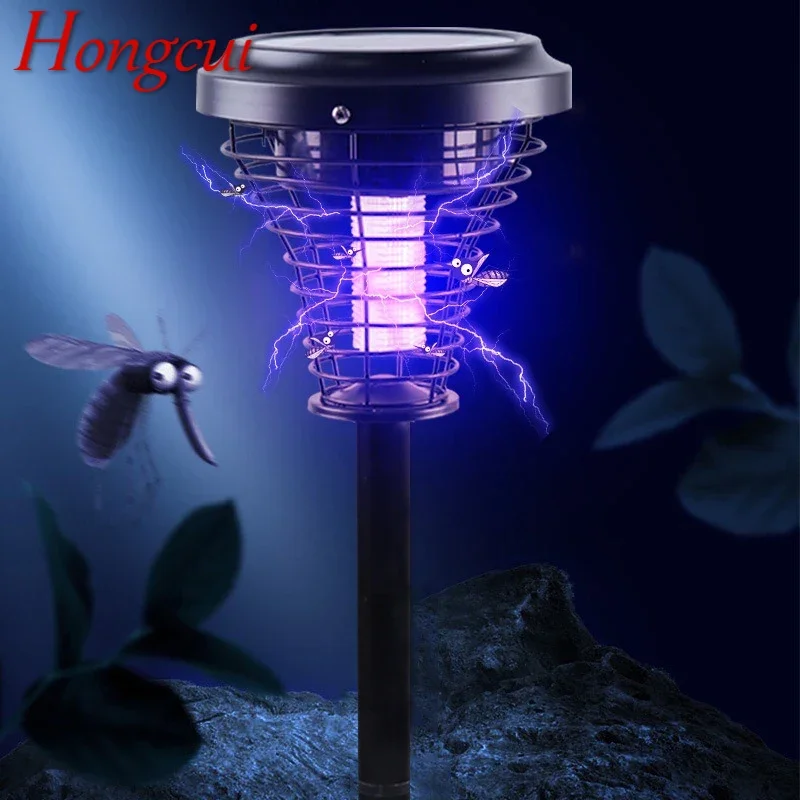 

Hongcui Modern Solar Lawn Light Outdoor Vintage Kill Trap Repellent Mosquito Kille Lamp Waterproof LED For Park Courtyard