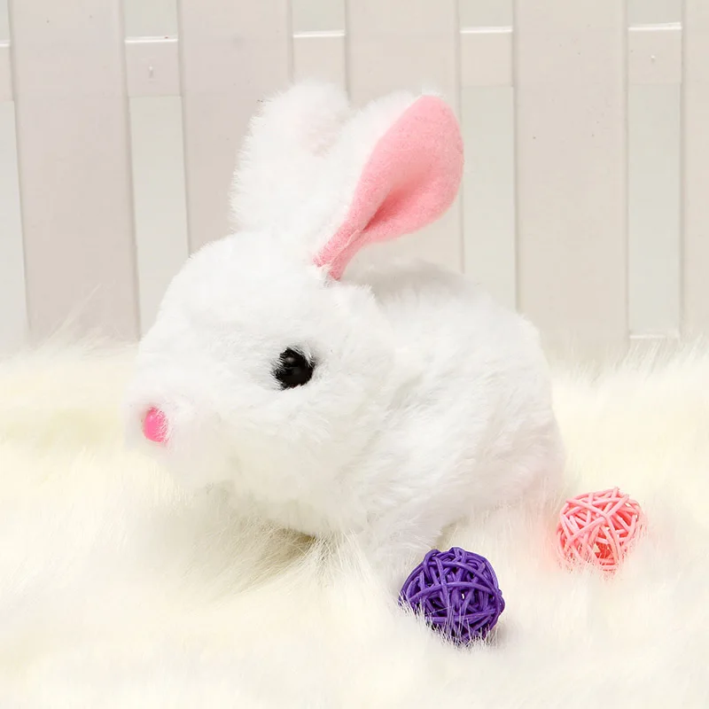 Lapin en peluche à poils longs, jouet interactif éducatif, mignon, animal  de compagnie, peut marcher et parler, pâques, cadeaux pour enfants -  AliExpress