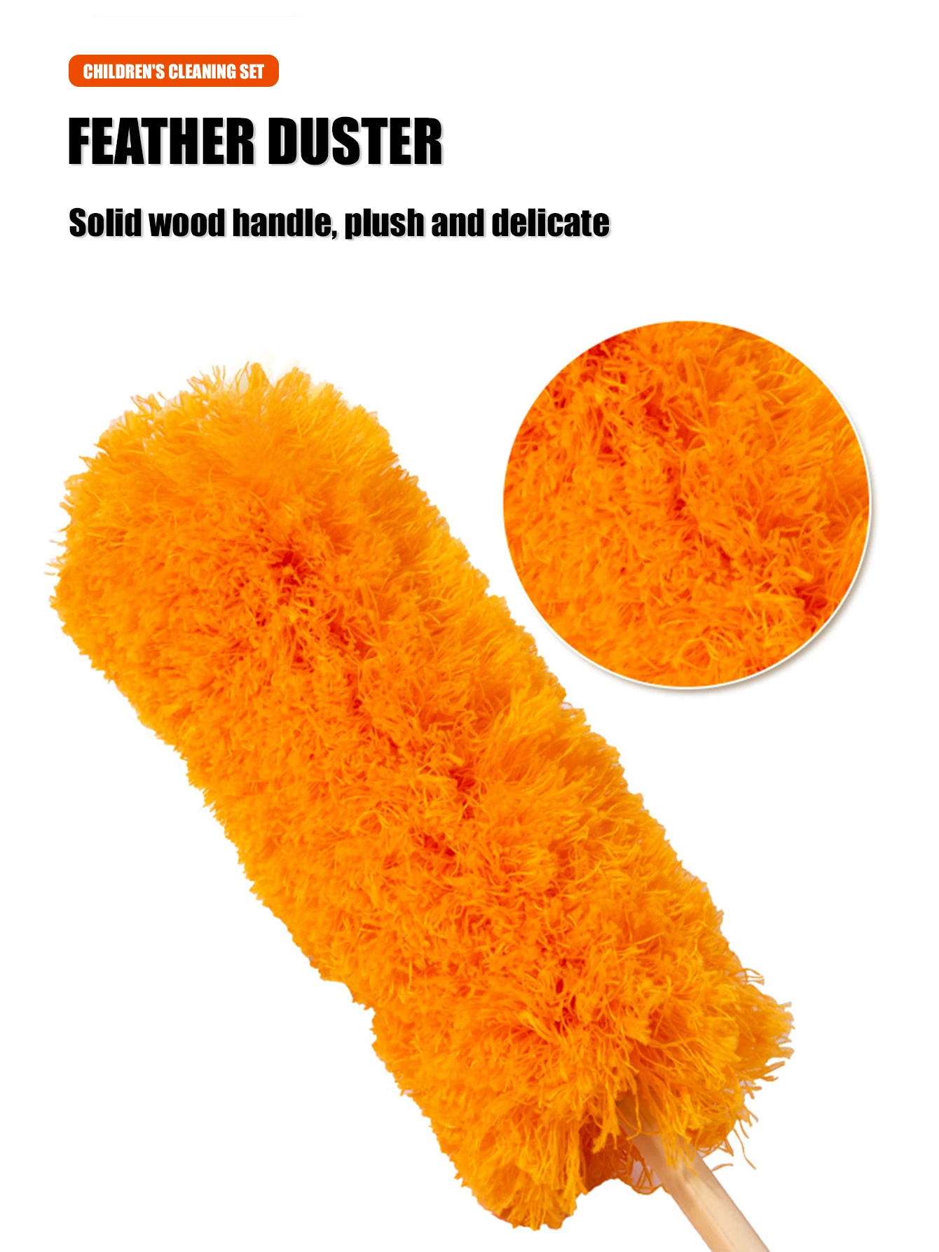 Montessori Wooden Cleaning Set Toy Broom Mop Set Little Boy Girl Simulated Children's Cleaning Tool Exercise Self-care Ability 6