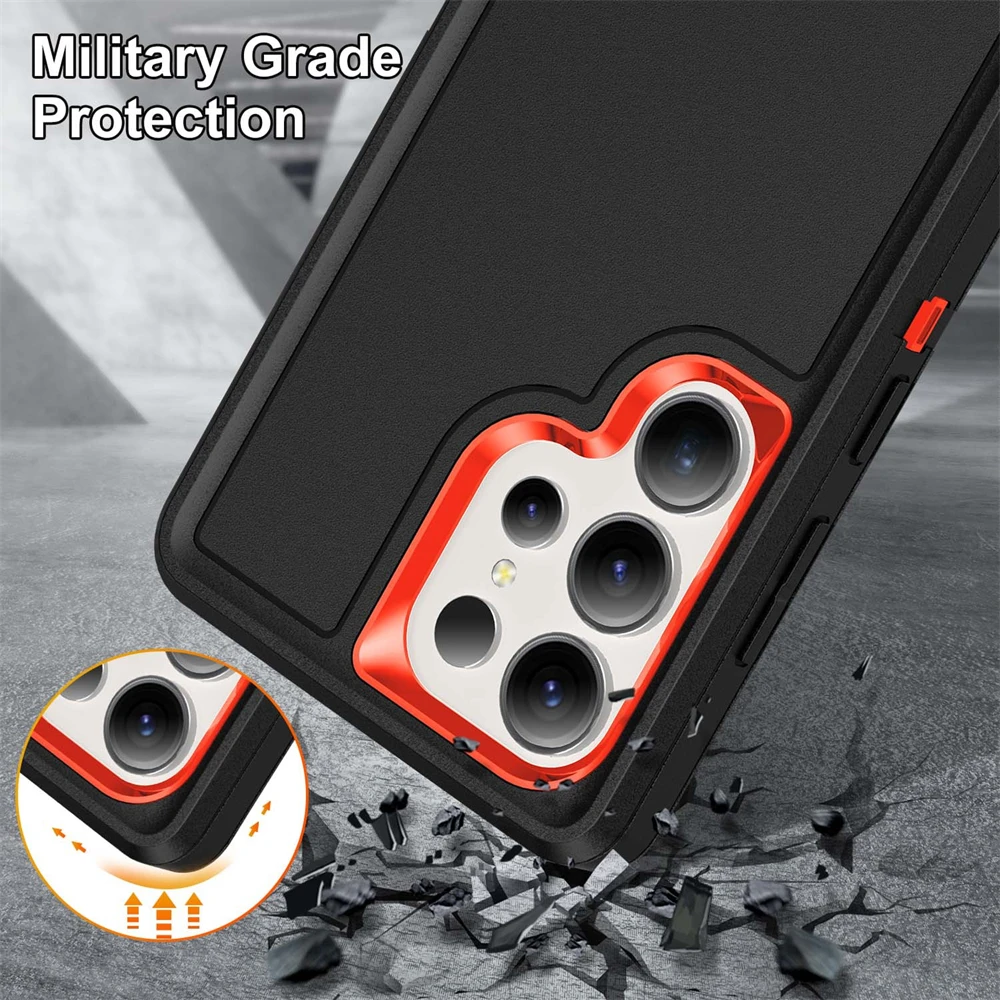 Heavy Duty Drop Shockproof Phone Case with Holder - Durable Protection Cover