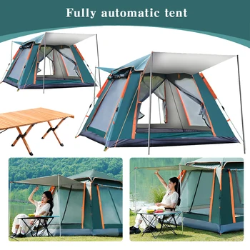 Automatic Quick Open Tent with Canopy Automatic for 3-4/4-6 People 1