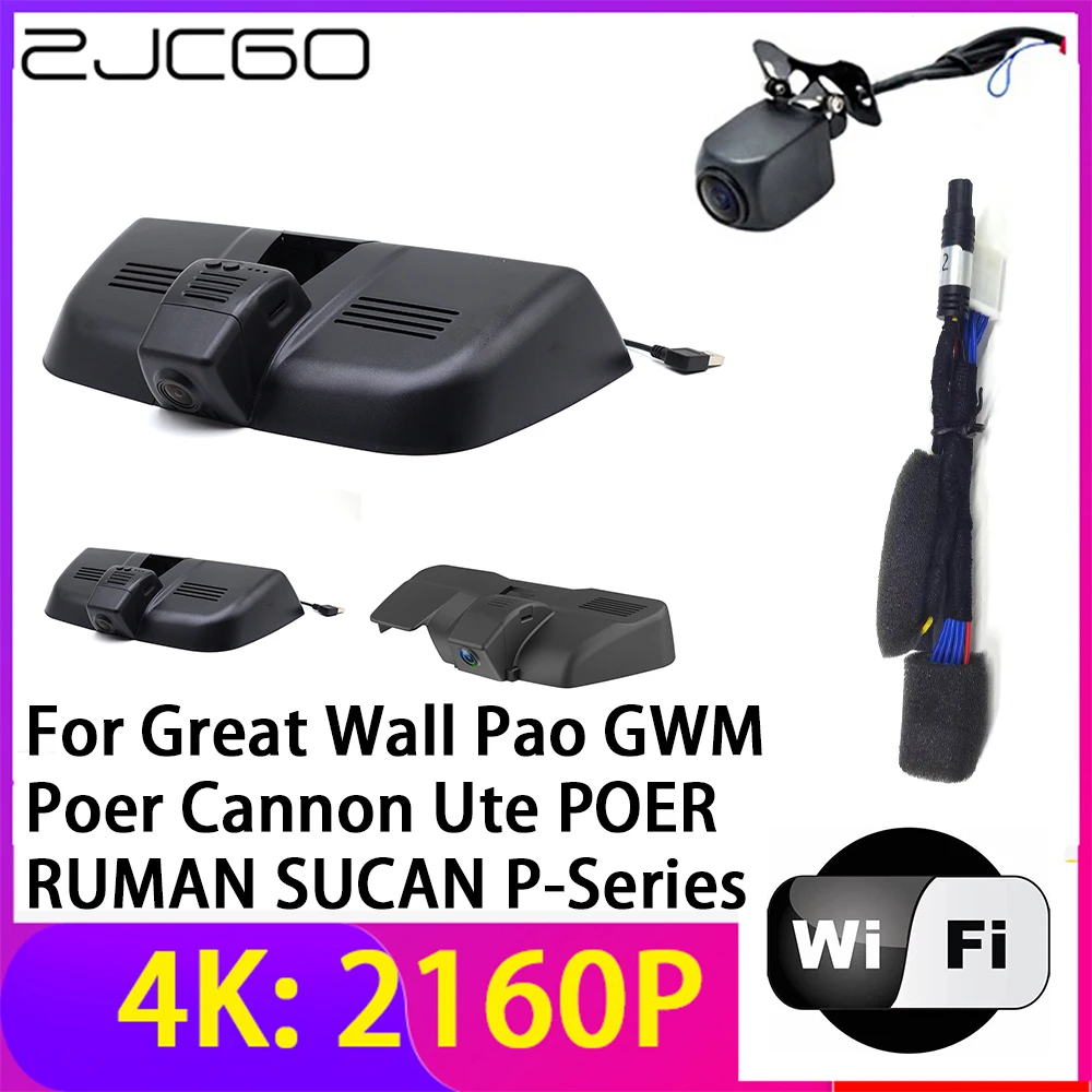 

ZJCGO 4K 2160P Dash Cam DVR Camera Recorder Wifi Night Vision for Great Wall Pao GWM Poer Cannon Ute POER RUMAN SUCAN P-Series