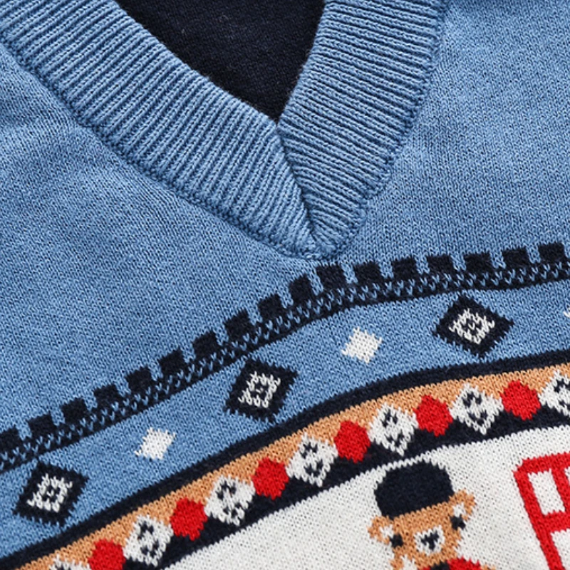 Boys Knit Vest Spanish Children Clothes Kids Knitted Sweater Sleeveless Baby Girl Jumper Autumn Newborn Pullover Clothes baby waistcoat