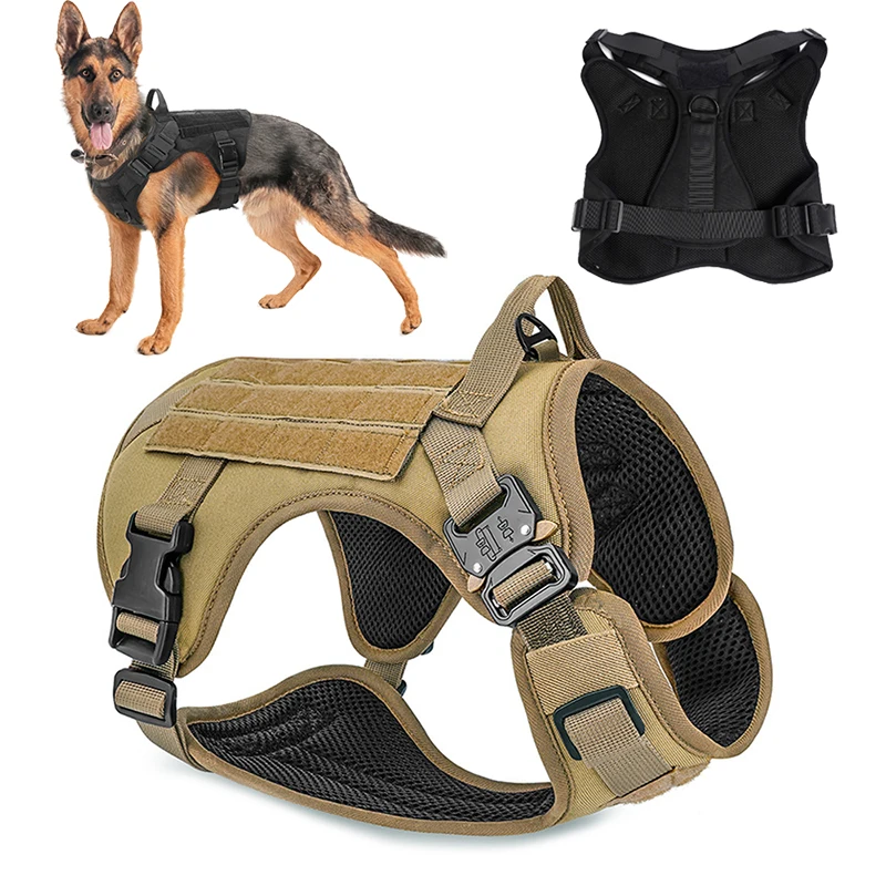 

Military Tactical Big Dog Harness for Medium Large Dogs German Shepherd Doberman Vest Harnesses No Pull Pet Outdoor Train Supply