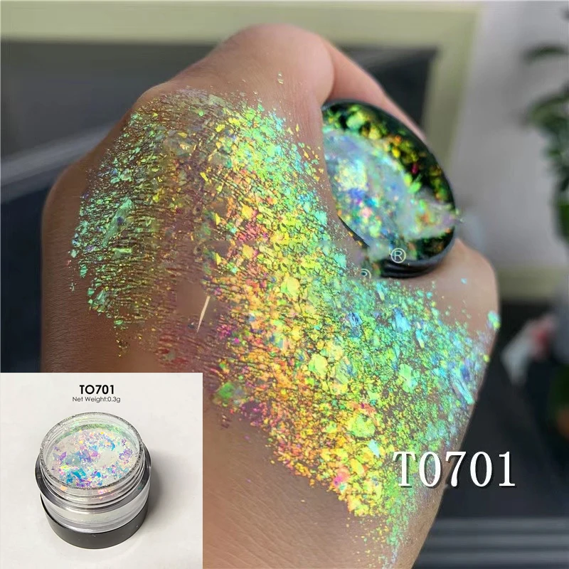 ultra-thin iridescent color shift holographic eyeshadow