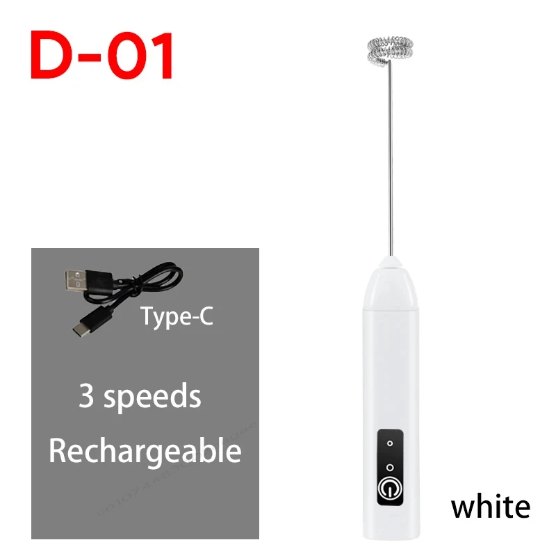 HOT Electric Milk Frother + Egg Beater Wireless Type-C Charging 3 Speeds Mini Handheld Foam Maker Coffee Whisk Cooking Tools 5