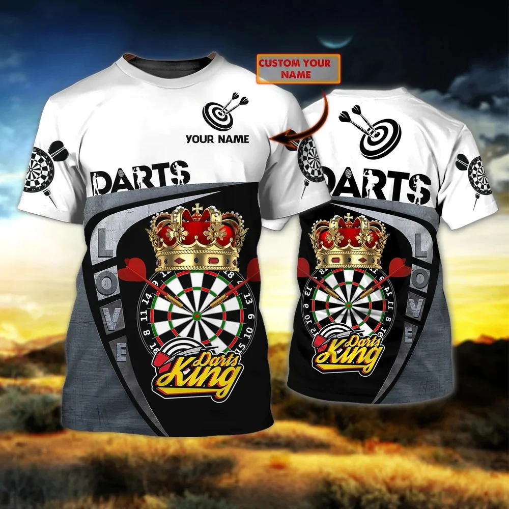 Sommer Cosmos Angepasst Name Darts T-shirt 3D Gedruckt Männer Frauen Casual Dart Player Geschenk Übergroßen Tops Tees Kurzarm Jungen