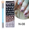 Nail Stamping Plates Set Silicone Stamper Brush Nail Art Stamp Polish Transfer Stencils Flower Geometry Template Tools Maniucre 5
