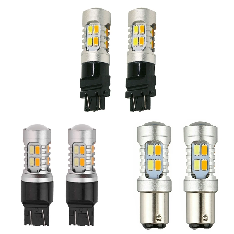 

2PCS Bulbs Dual Color LED Bulb Canbus Car Turn Signal Lamp