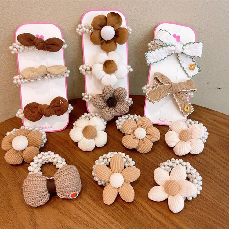 

New Bow Pearl Elastic Hair Bands Women Ponytail Holder Winter Children Sweet Scrunchies Rubber Bands Kids Hair Accessories