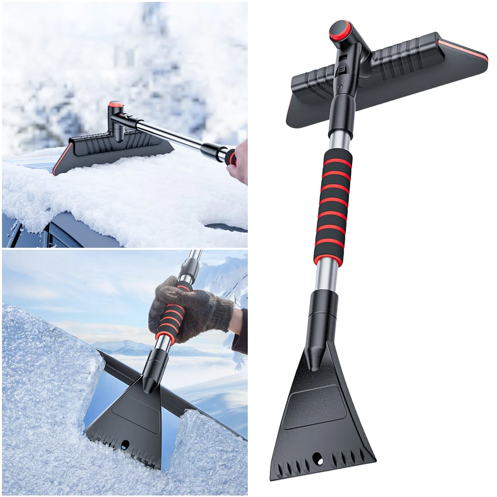 Extendable Ice Scraper Snow Brush Car Accessory