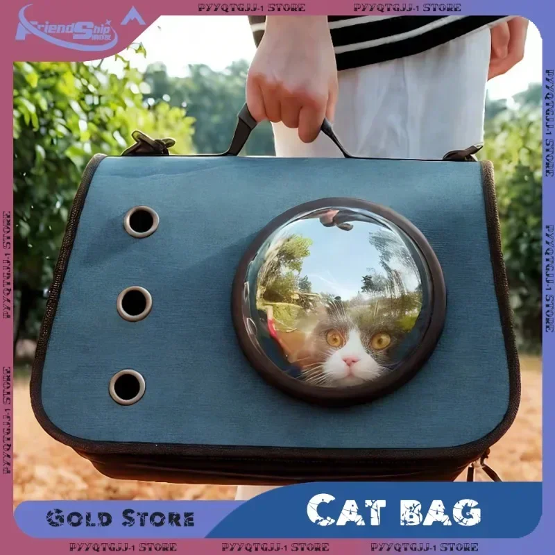 Portable Pet Travel Bag Transparent Foldable Breathable Cat Backpack Zipper Tote Bag Handheld Tote Carrying Pet Travel Essential pet carrier bag pet carrier backpack pet bag