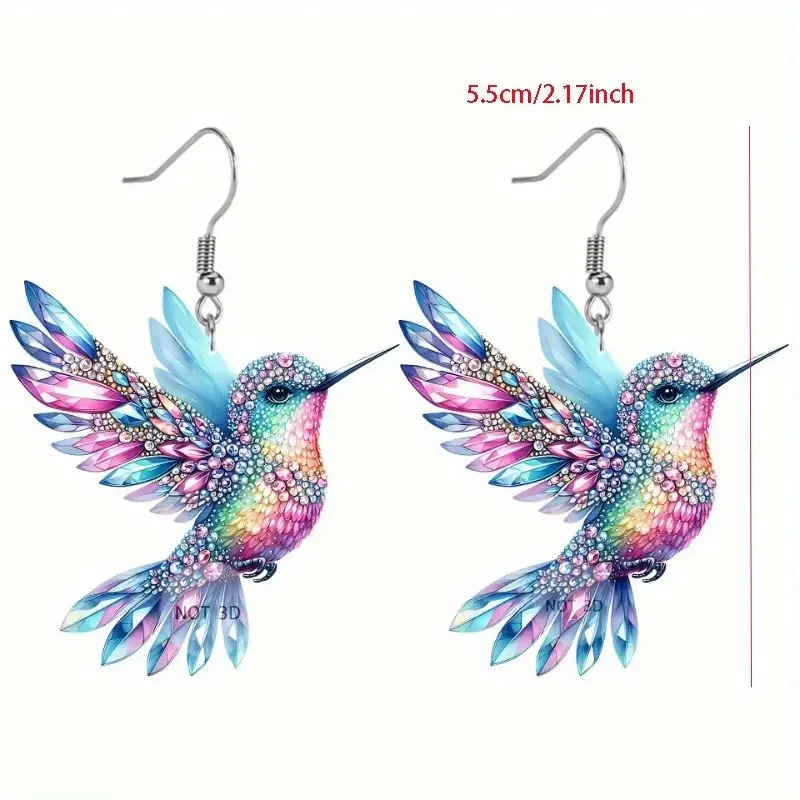 Simple Fashion Hummingbird Dangle Earrings for Women Cute Animal Earring Statement Party Jewelry Gifts