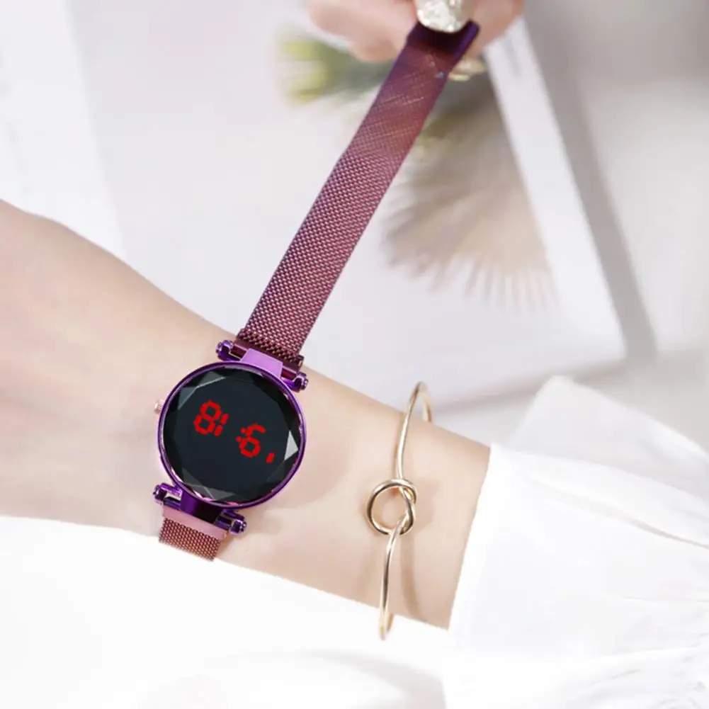 Timepiece  Universal Office Lady Digital Watch Scratch-resistant Lady Wristwatch Round Dial   for Daily Use