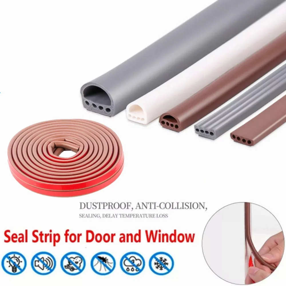 Silicone Seal Strip, 10m Silicone Door Bottom Seal Strip Tape Transparent  Weather Stripping Self-Adhesive Draught Excluder Tape for Doors Window