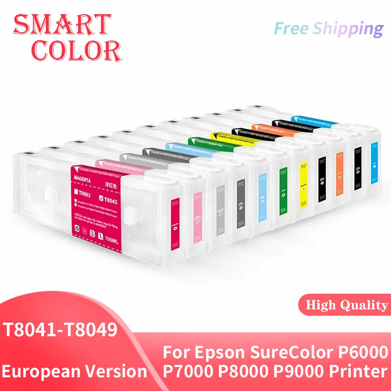 

European 11Color T8041-T8049 T804A T804B Compatible Empty Ink Cartridge For Epson SureColor P6000 P7000 P8000 P9000 Printer