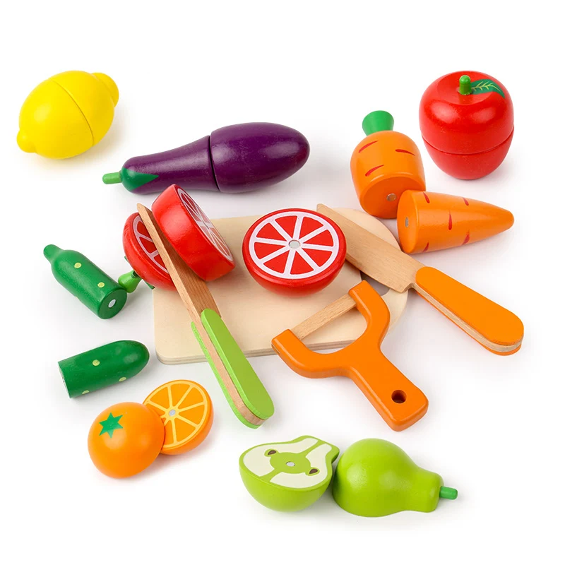 Juego de cortar comida para niños, juguete educativo de cocina, accesorios  de frutas y verduras, regalo para niños pequeños - AliExpress