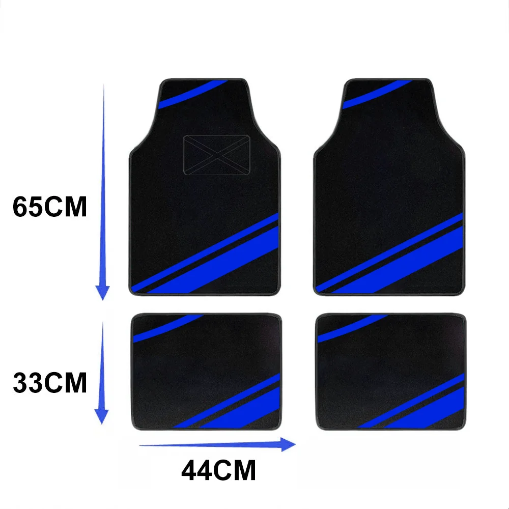 4pcs Car Floor Mats Universal Carpet Full Set Auto Accessories Automobile Foot Pads