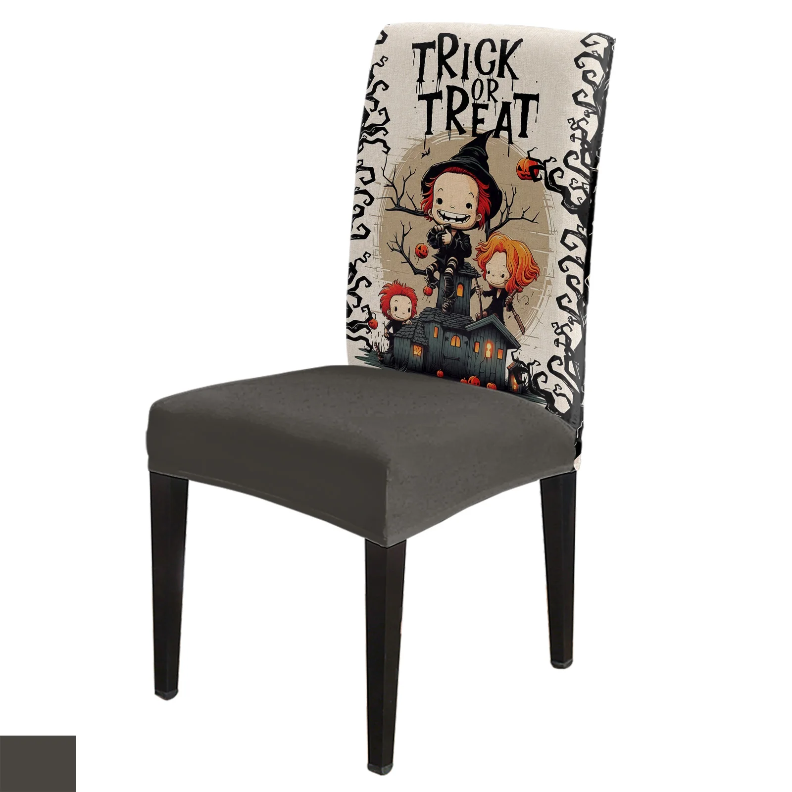 

Halloween Pumpkin Branch 4/6/8PCS Spandex Elastic Chair Case For Wedding Hotel Banquet Dining Room